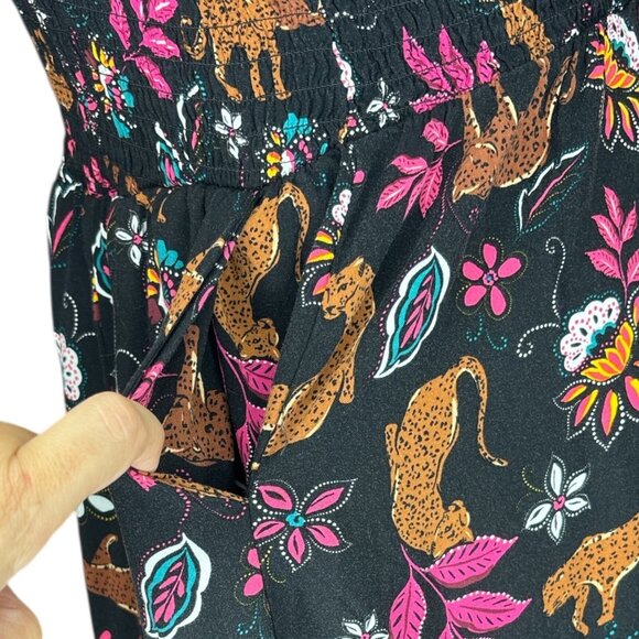 TORRID Midi Challis One-Shoulder Dress Size 4x Leopard Floral Print Stretch - Picture 8 of 16